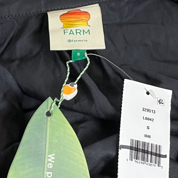 NEW with Tags Farm Rio twisted cotton midi dress in Black and White Size Small - Picture 7 of 10